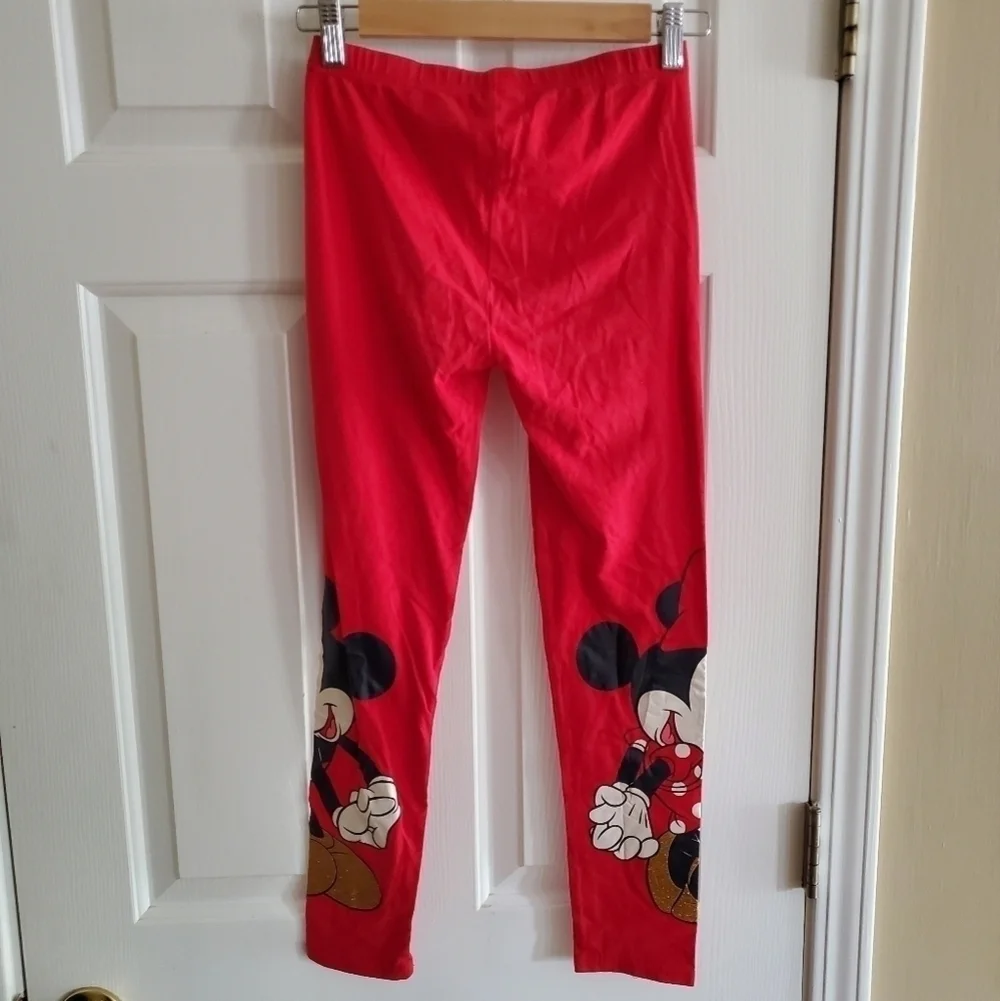 Disney Mickey Mouse & Minnie Mouse Mirrored Leggings Junior size L